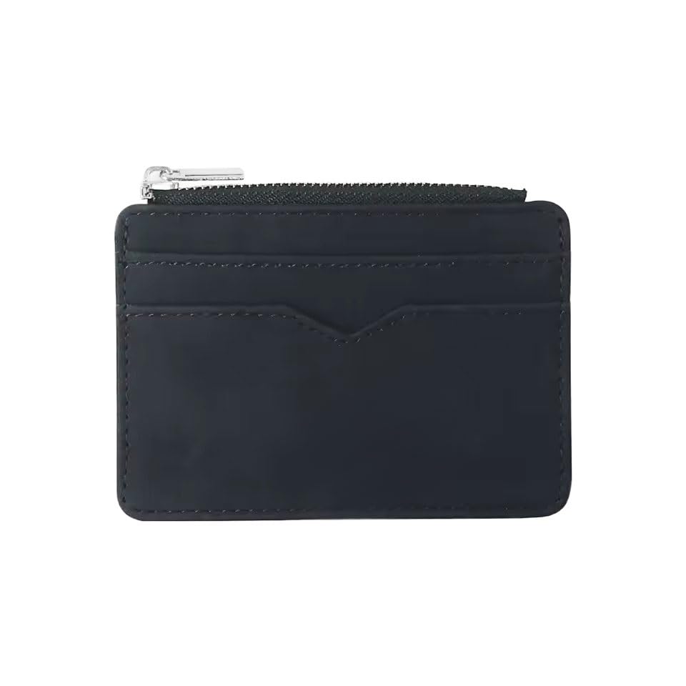 Men Leather Wallet with Coin Pocket Small Credit Card Holder Purse for Bank Cards ID Card Case(D)