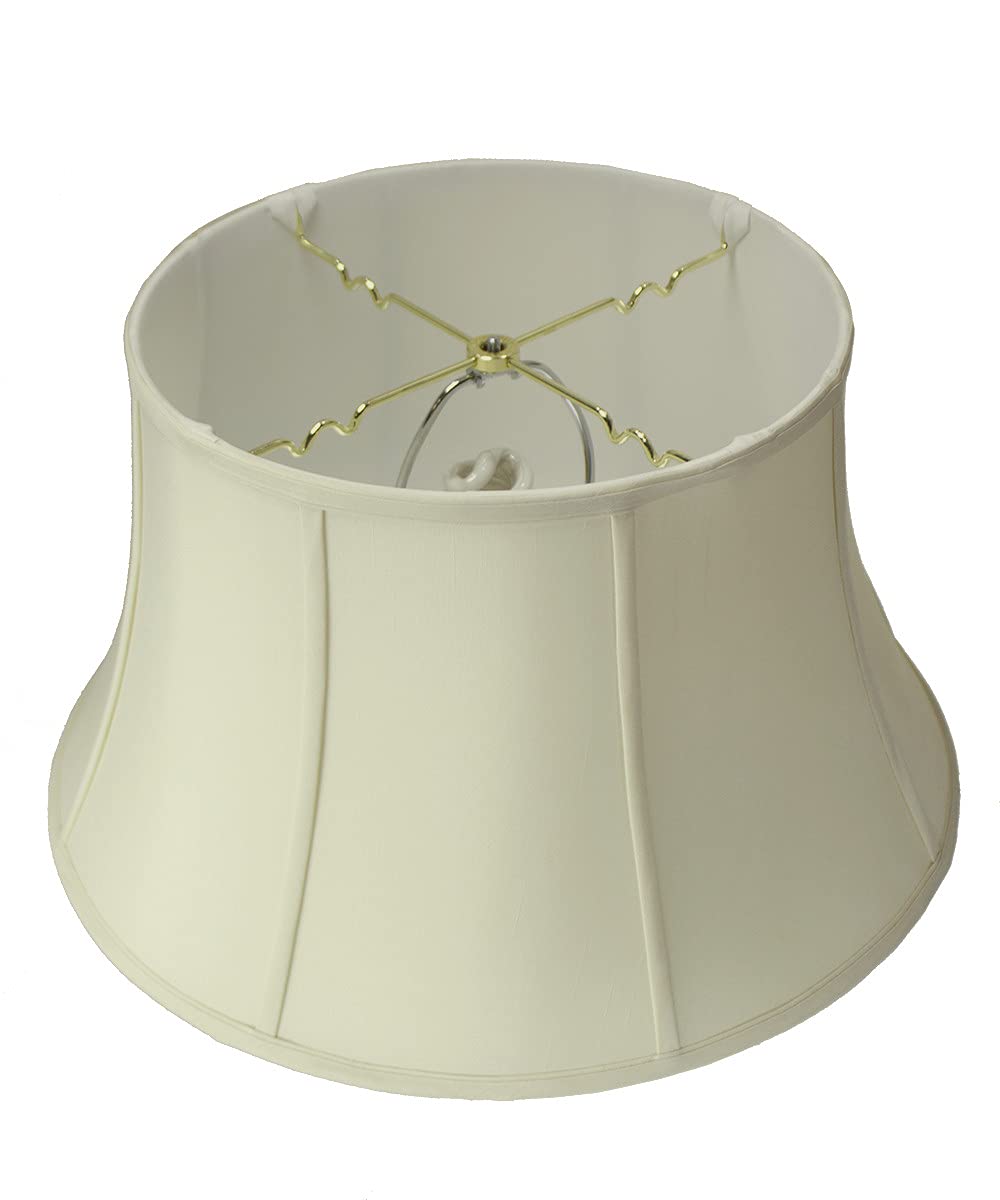13x19x11 Egg Shell Floor Shantung Lampshade with Brass Spider Fitter - Perfect for Table and Desk Lamps - Large, Egg Shell