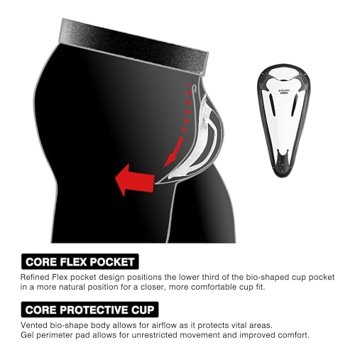EALER Men’s Cut‑Resistant Compression Hockey Pants with Bio‑Flex Protective Cup – Jock Briefs for Men & Boys