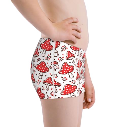 Boys' Cotton Boxer Brief Soft Underwear-Amanita Red Mushroom2