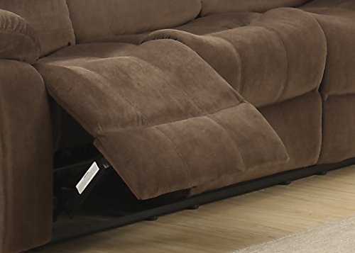 Ac Pacific Bill Modern Upholstered Living Room Manual Recliner With Padded Pillow Top Armrests & Reclining Seat, Sofa, Brown #TOP2