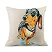 Redland Art Cute Pet Animal Dachshund Dog Pattern Throw Pillow Covers Cotton Linen Cushion Cover Cases Pillowcases Car Sofa Home Decor 18"x 18"Inch (45 x 45cm)