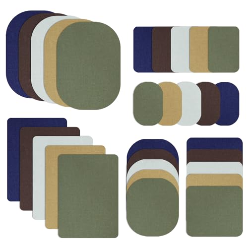 デニムパッチ 30枚 貼付パッチ 長方形 布地の鉄パッチ 洋服 リペア 補修パッチ アイロンパッチ デニム補修キット アイロン接着 DIY 手芸 自由に切り取れる 子供向けDIYジーンズスカート衣料品ジャケットバッグ (A)