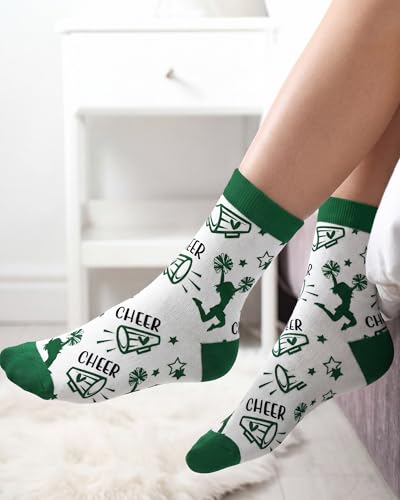 Image of Maiteenly 24 Pairs Ankle Cheer Socks Cheerleading Team Cheerleader Socks for Women Girls Cheer Accessories Gifts