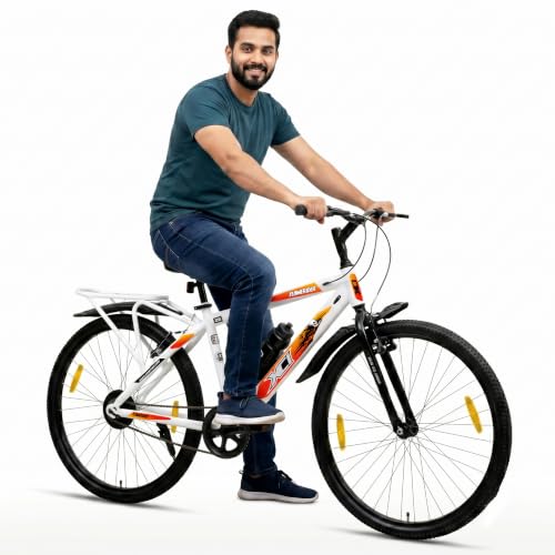 Image of XCi Flamerider 26-Inch Tires Single Speed Rigid Suspension V-Brakes Youth 12+ Years 17-Inch Ultra Light Steel Frame White Red Bicycle