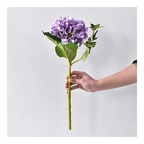 Simulation Pflanze Hydrangea Gefälschte Blume Einzelne AST Blau Rosa Kunststoff künstliche Blumenfest Feiern Selbst Indoor Blumenschmuck Ornament (Color : Purple)
