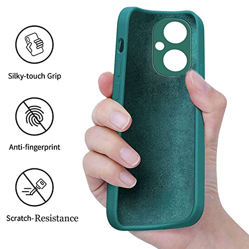 Image of A rtistque Liquid Silicone Back Cover Case for Oneplus Nord CE 3 Lite 5G Matte Shockproof TPU Soft Flexible with Camera Protection - Green