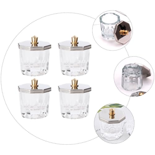 Set 4 piezas cuencos de vidrio para polvo de uñas miniatura 7