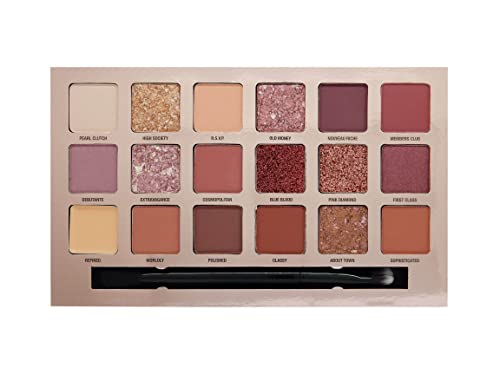 W7 Socialite Pressed Pigment Palette - 18 Pink Nude Colors - Flawless Long-Lasting Glam Makeup #TOP4