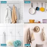 PAIDASHU Self Adhesive Hooks,25 Pack Heavy Duty Adhesive Wall Hooks, Max 10KG/22lb,Nail Free Sticky Hangers,for Bathroom, Kitchen, Towels, and More - Image 2