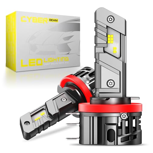 CYBERBEAM H15 LED Headlight Bulb for Car 800% 30000LM 90W Super Bright H15 Headlight Bulb Conversion Kit 1:1 Mini Size 6500K White IP68 Waterproof Plug and Play Pack of 2