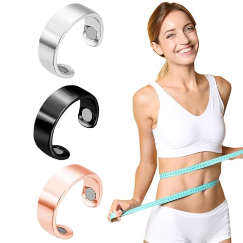 GNALIA 3 Anillos Magnéticos De Cobre, Anillos Magnéticos Terapéuticos Unisex, Diseño Elegante, Ajustables, Terapia Magnética Para Adelgazar, Antifatiga Y Mejorar La Circulación Sanguínea