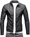 Produktbild Crone Epic Herren Lederjacke Cleane Basic Echtleder Jacke aus echtem Schafsleder (S, Matt Schwarz)