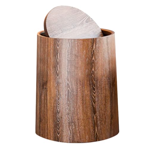 Poubelle imitation grain de bois pour salon et décoration élégante de maison