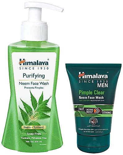 Image of Himalaya Herbals Purifying Neem Face Wash, 200Ml And Himalaya Men Pimple Clear Neem Face Wash, 100Ml