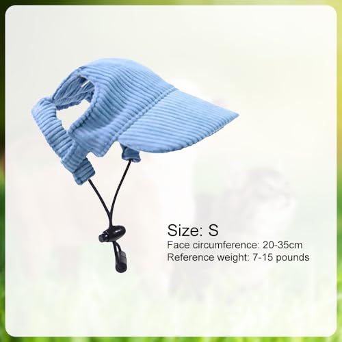Riisoyu Hunde Baseballmütze, Verstellbar Hundecap mit Ohrlöchern Hunde Sonnenhut Sommer Reise Hut Hund Katze Outdoor Sunbonnet für kleine, mittlere und große Hunde, Blau