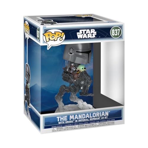 Funko Pop! Rides Deluxe: Mandalorian & Grogu - The Mandalorian with Grogu in Imperial Remnant AT-RT - Collectable Vinyl Figure - Gift Idea - Official Merchandise - Star Wars Fans