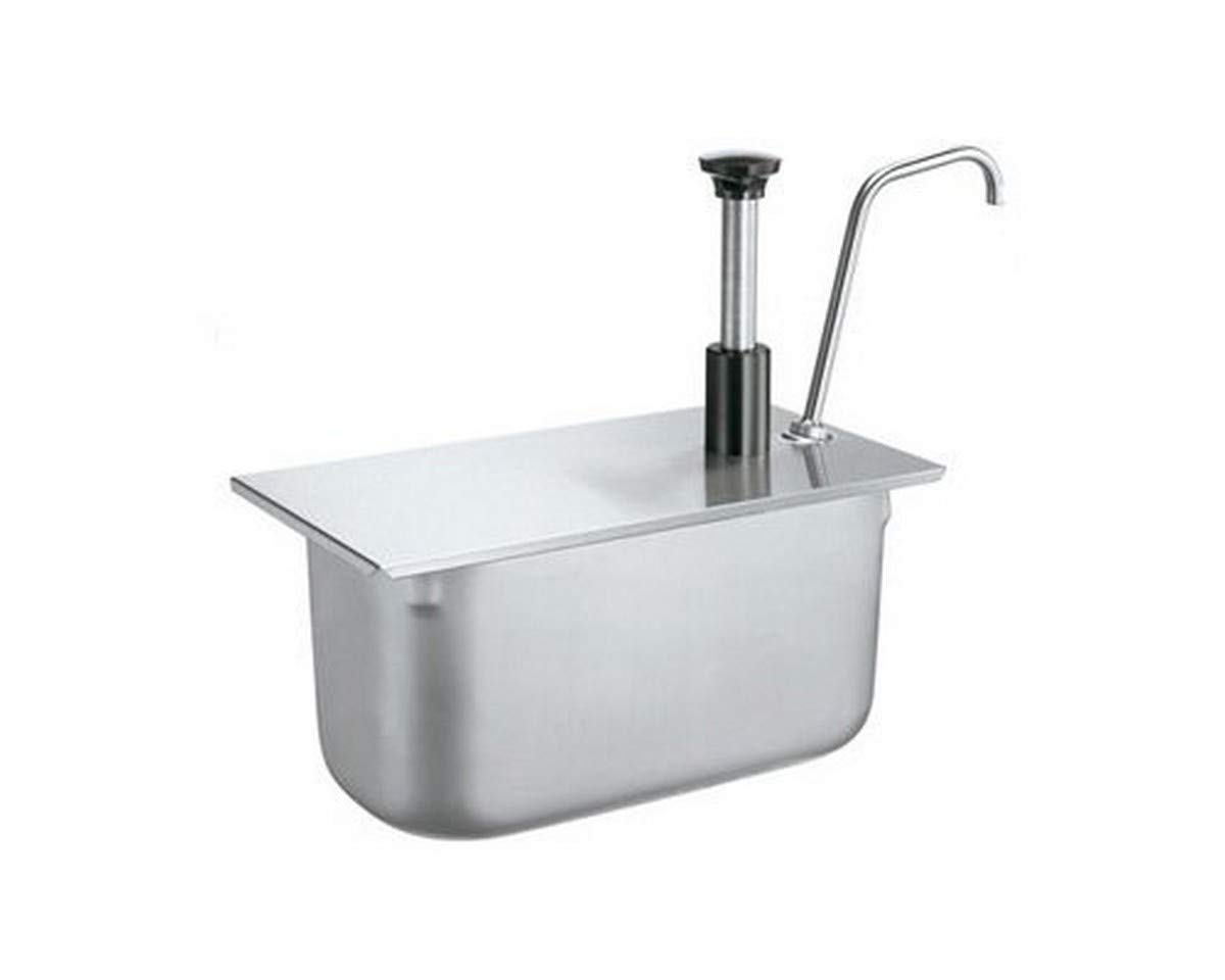 Server Products CP-1/3-83430 Food Pan Pump for 1/3-Size Food Pan, 150 mm, 1 oz. Full Portion, Dispenses Thick and Particulate Consistency Condiments, Stainless Steel