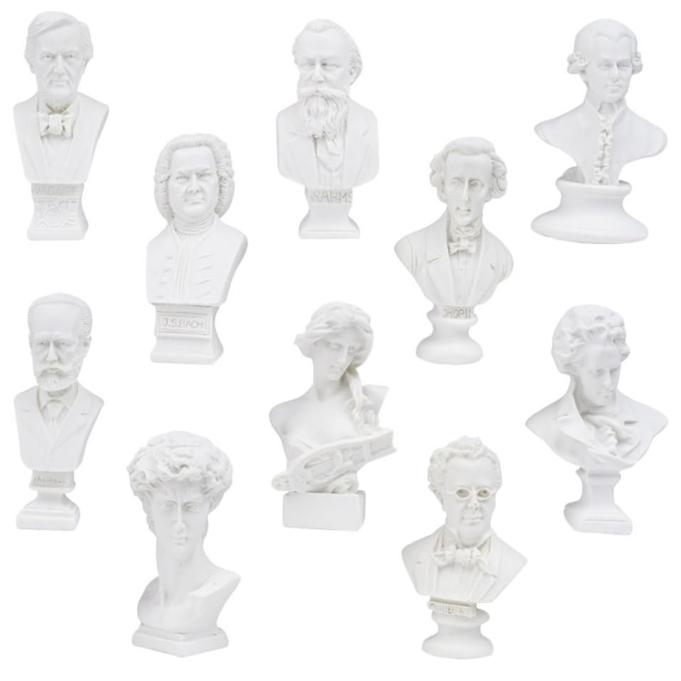 Statues en buste miniatures objets déco résine blanche figurines de collection pour étagère