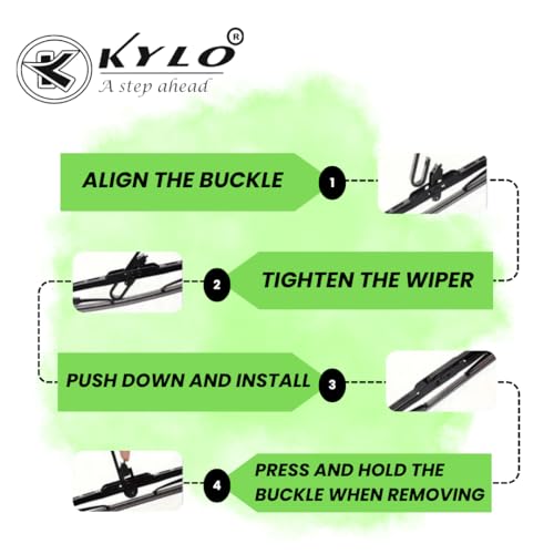 Image of Kylo Windshield Wiper for Hyundai i20 Model /Conventional and Traditional Windshield Scratch Proof Metal Wiper Blades Suitable for Hyundai i20 Model (Driver Side-24 inch, Passenger Side-16 inch)