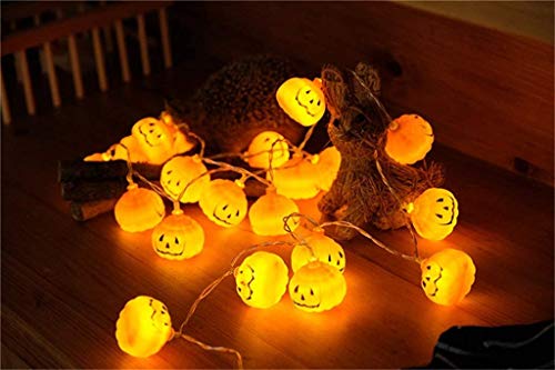 Foneso Guirlande lumineuse à 20 LED en forme de citrouille 3 m