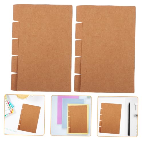 FOMIYES 20セット 牛皮紙製 牛津索引カード タブ付きファイル仕切り 書類割と類用 バインダー ノートパッド対応 ページマーカー付き