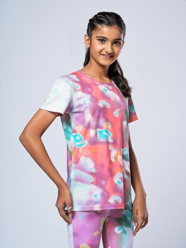 Image of Girl's Active Sports Wear Solid Short Sleeve Running Workout Tshirts Athletic Tops Lightweight Quick Dry Training Yoga Round Neck Tshirt (4 to 14 YRS)