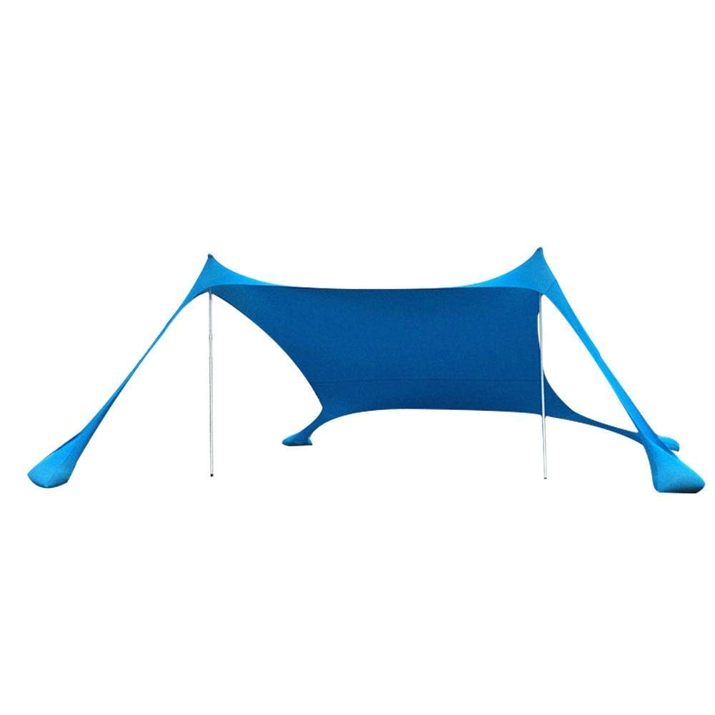 Strand Schatten Zelt Markise 4-5 Personen wasserdichte leichte Blockierung elastische Sonnenschirm Strandmuscheln Blau L