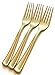 120 Piece Premium Gold Plastic Forks | Extra Heavy Duty with Bright Shiny Finish | Convenient and Strong | Ludere Elegant Disposable Forks