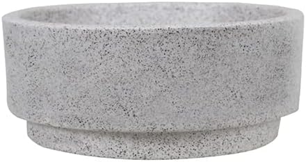 ECOBO 9.8 inches Eco-Friendly Round Pot Planter, Carioca Indoor/Outdoor use, Durable, Versatile & Lightweight, Designed by Brazilian Artisans, Contemporary All-Weather Design – Dark Gray