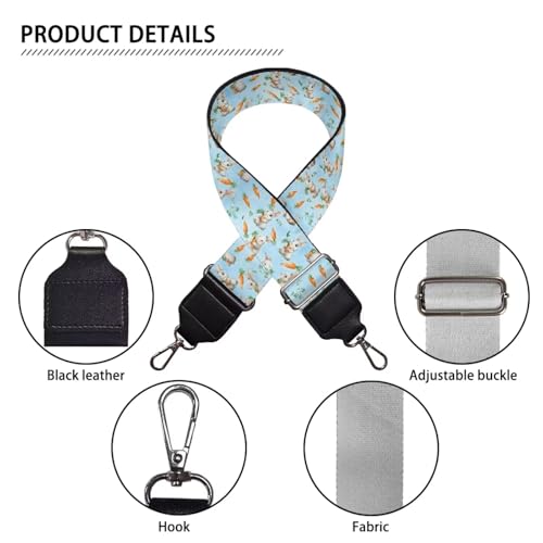 Image of Halloween Handbag Strap Canvas Purse Strap Colorful Bat Black Shoulder Strap Multicolor Bats Replacement Strap