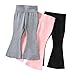 Banmave 6-9 Months 3 Pack Baby Girls High Waist Flare Pants Slim Fit Comfy Lounge Pants Stretchy Soft Solid Color Fashion Trousers Pink