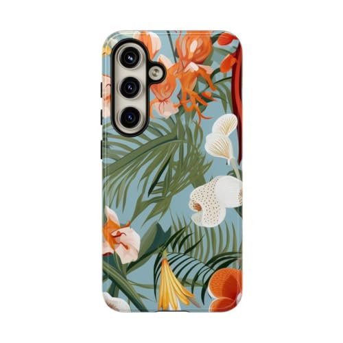 Coque orchidées tropicales Samsung S24 pour un style épuré