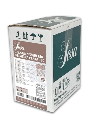 SOSA hojas de gelatina plata 180 bloom - Caja 2 kgs