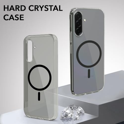 Image of Jkobi Lifetime Anti-Yellow MagSafe Compatible Clear Back Case Cover for Samsung Galaxy A36 5G (Sleek Hard Crystal | Shockproof and Camera Protection)