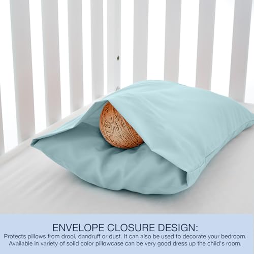 Image of EXQ Home Toddler Pillowcases 13x18 Travel Pillow Case Set of 2, Small Pillow Case Fits Baby Pillow Sized 12x16, 13x18, Kids Pillowcases 2 Pack Machine Washable (Blue Coral)