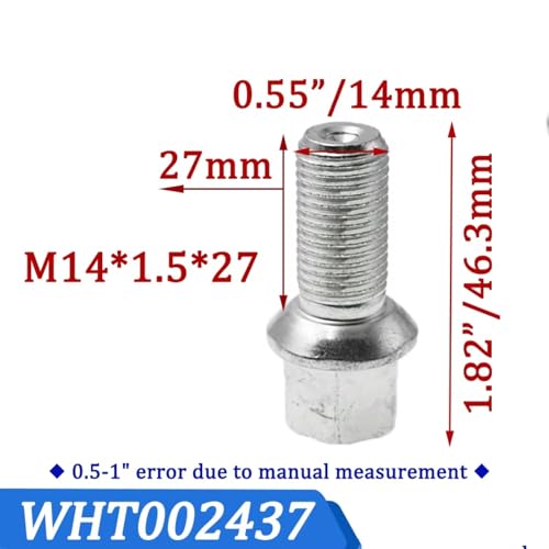 Tornillos de rueda M14 1.5 27mm pernos para llantas A4 A6 TT 4D0601139A 6