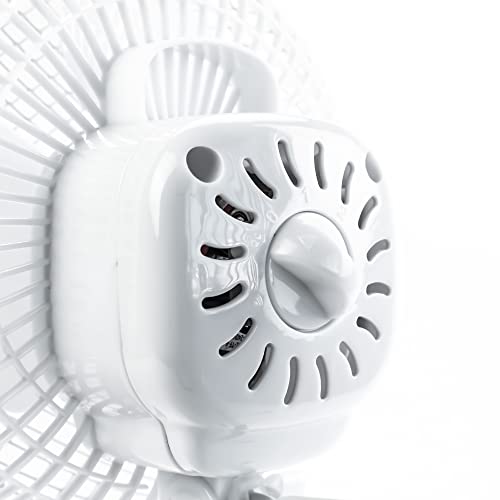 Status Portable 6-Inch Clip On Fan, White by