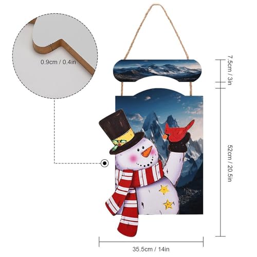 Panneau en bois bonhomme de neige Noël déco murale - 3