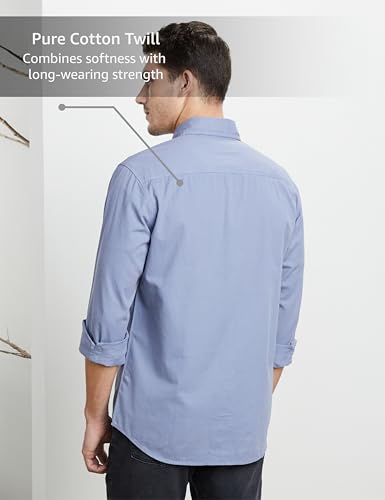 Image of Symbol Premium Men's Washed Cotton Twill Casual Shirt - Regular Fit | Pure Cotton (Available in Plus Sizes)