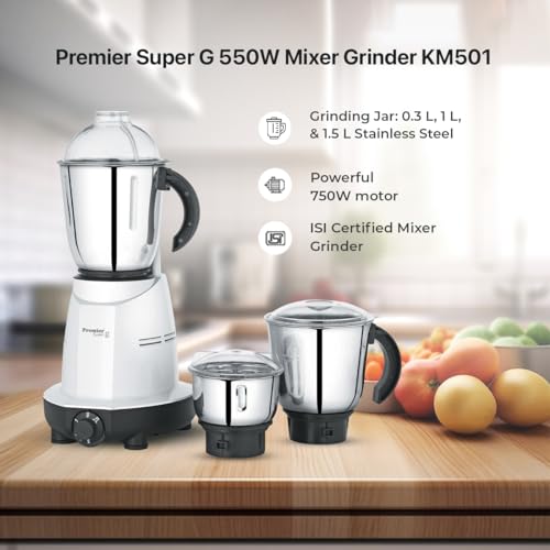Premier KM 501 Grinder/Blender, White, 550W - Image 3