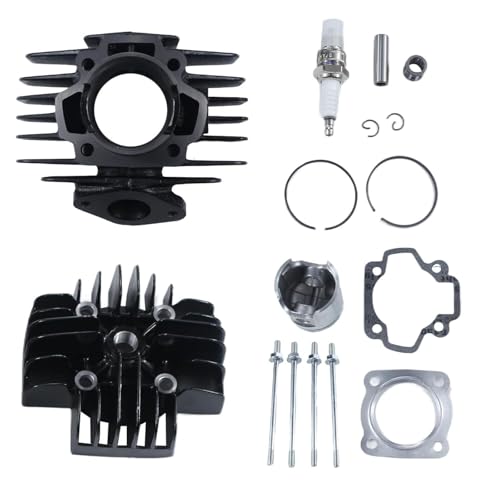 Adsspro 60cc Big Bore Engine Cylinder Head Piston Ring Gasket Top End Rebuild Kit Replacement for PW50 PW 50 1981-2009, QT50 1979-1987 Dirt pit bike