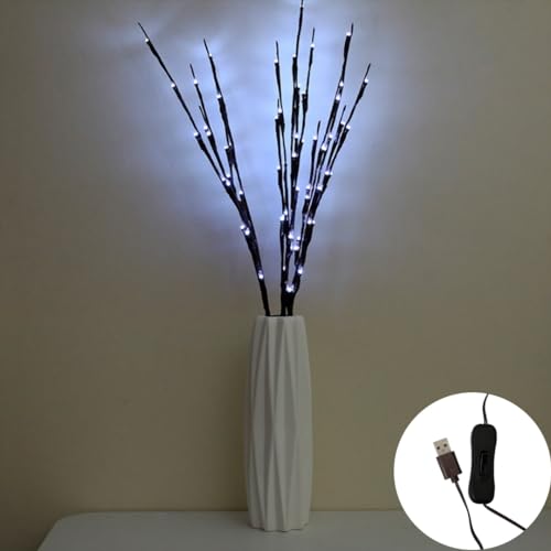 Image of Ulalaza 30.3'' 6 Branches 120 LED Bulbs Twig Lamp USB Operated LED Lighted Willow Branches Vase Fillers Use for Christmas Home Party Decoration Indoor Outdoor