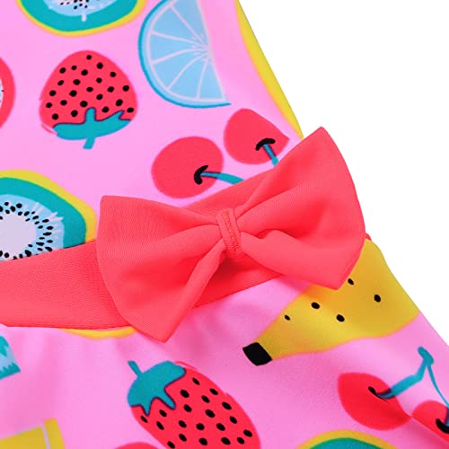 Image of Girls Swimsuit One Piece UPF 50+ Floral Skirted Bathing Suit Modest Beach Swim Dress 3-11 Years