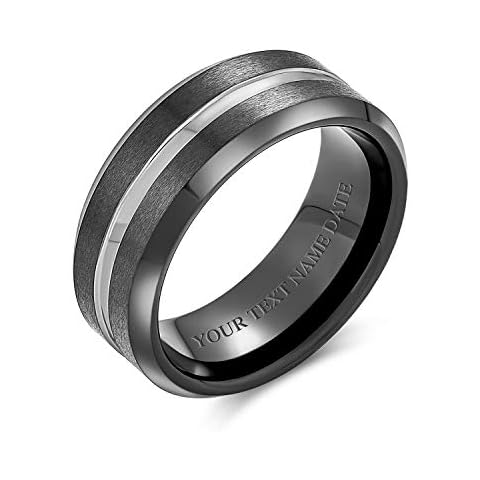 Bling Jewelry Anillo De Boda De Titanio Personalizado Cover