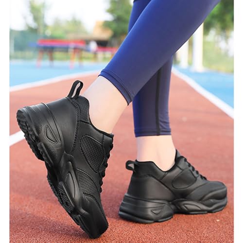 Non Slip Work Shoes for Women, Black Non Slip Sneakers for Women, Comfortable Lightweight Walking Shoes2