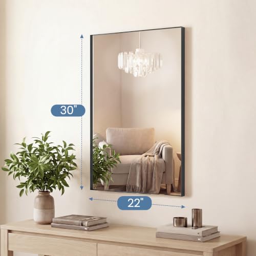 Image of NEWBULIG 22 inchx30 inch Vanity Mirror, Bathroom Mirrors for Over Sink, Black