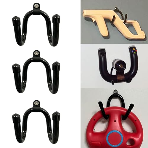 Image of 3 Pack Universal Wall Mount for Nintendo Switch Steering Wheels Wall Hanger, Switch Hand Grip Wall Rack,Game Controller Wall Mount Holder,Wii Accessories Organizer- NO Controller- No Falling