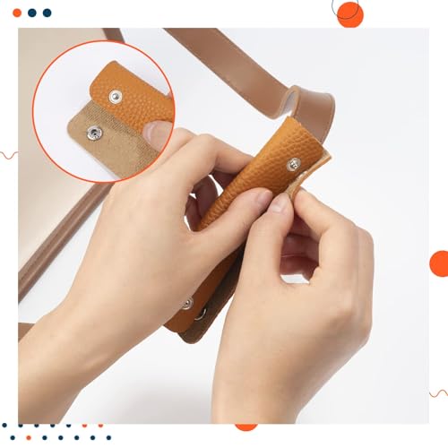 IUAQDP 2-Piece Handbag Handle Wrap Cover, Luggage Grip Protector Saddle with Brass Clasp, Soft Purse Strap Pad Identifier for Shopping, Travel, Suitcase, Tote Bag Wallet, Black4