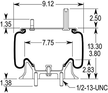 Miniatura 3 de TORQUE Bolsa de amortiguación de aire con resorte para camiones Kenworth (reemplaza Firestone 9422, W01-358-9422, Kenworth K303-15, Goodyear